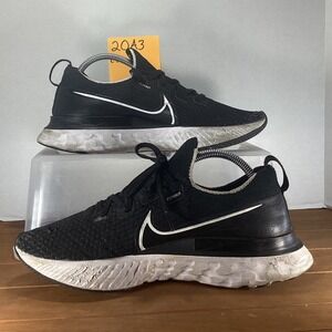 Nike React Infinity Run Flyknit 2 Running Shoes Sneakers Black White Mens 8.5